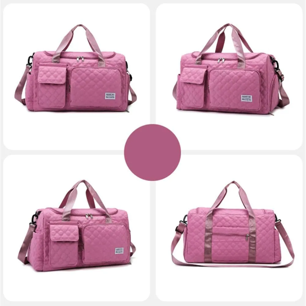 Gym Bag for Women,Sports Travel Duffel Bag, Weekender Overnight Bag with Wet Pocket and Shoes Compartment for Women, Travel,Workout,Gym, Yoga 766 (Pink)