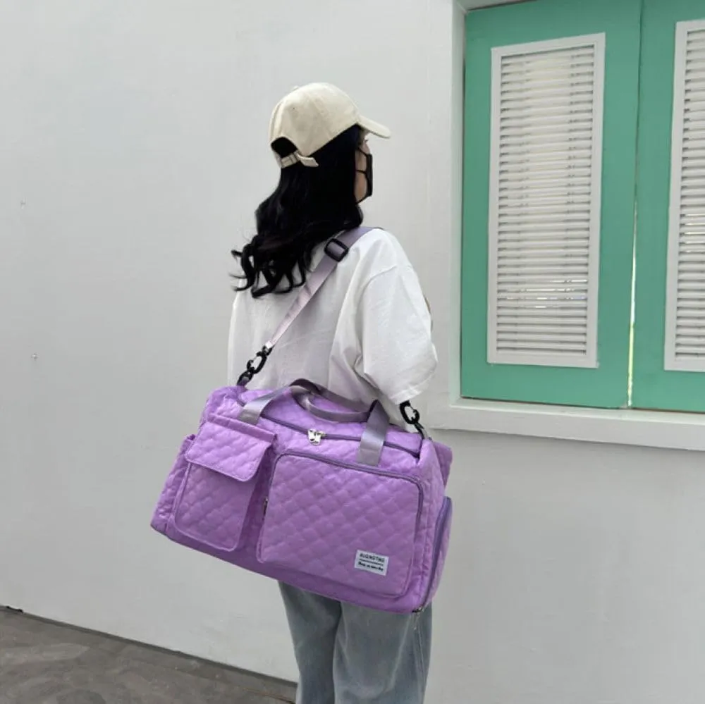 Gym Bag for Women,Sports Travel Duffel Bag, Weekender Overnight Bag with Wet Pocket and Shoes Compartment for Women, Travel,Workout,Gym, Yoga 766 (Pink)