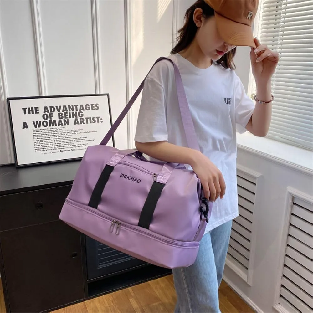Gym Bag for Women,Sports Travel Duffel Bag, Weekender Overnight Bag with Wet Pocket and Shoes Compartment for Women, Travel,Workout,Gym, Yoga 915 (Deep Pink)