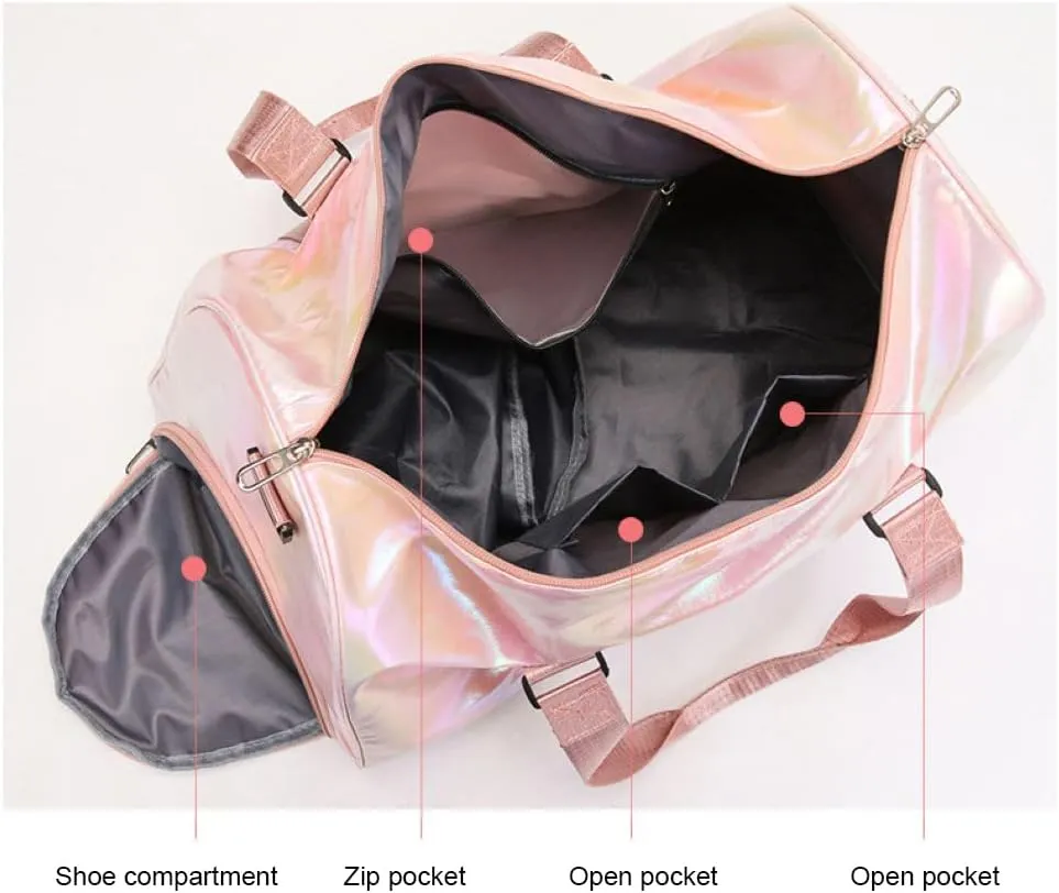 Gym Bag for Women,Sports Travel Duffel Bag, Weekender Overnight Bag with Wet Pocket and Shoes Compartment for Women, Travel,Workout,Gym, Yoga G10 (Beige)