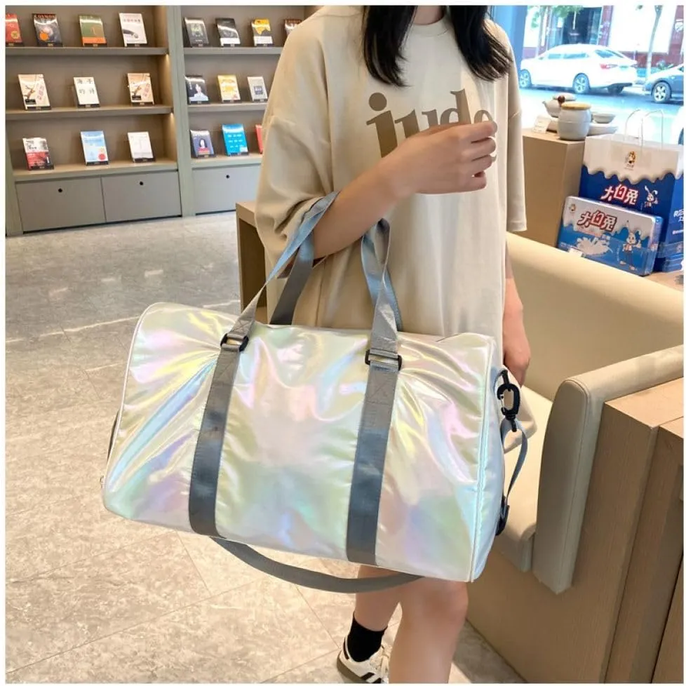 Gym Bag for Women,Sports Travel Duffel Bag, Weekender Overnight Bag with Wet Pocket and Shoes Compartment for Women, Travel,Workout,Gym, Yoga G10 (Beige)