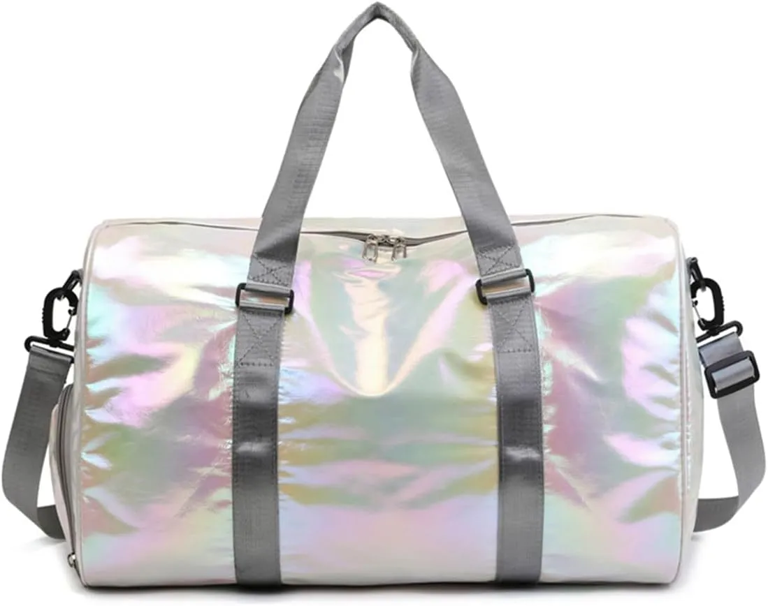 Gym Bag for Women,Sports Travel Duffel Bag, Weekender Overnight Bag with Wet Pocket and Shoes Compartment for Women, Travel,Workout,Gym, Yoga G10 (Beige)