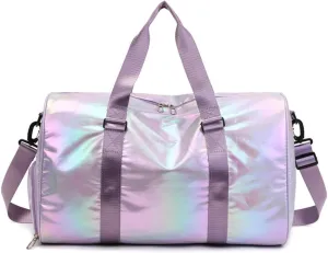 Gym Bag for Women,Sports Travel Duffel Bag, Weekender Overnight Bag with Wet Pocket and Shoes Compartment for Women, Travel,Workout,Gym, Yoga G10 (Purple)