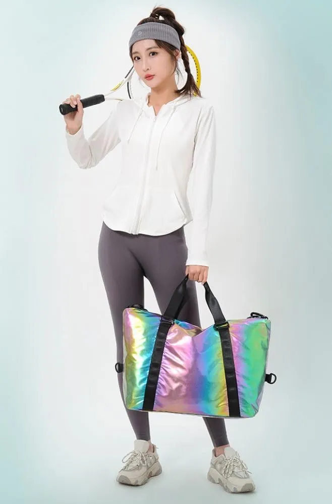 Gym Bag for Women,Sports Travel Duffel Bag, Weekender Overnight Bag with Wet Pocket and Shoes Compartment for Women, Travel,Workout,Gym, Yoga zmn085 (Multicolour)