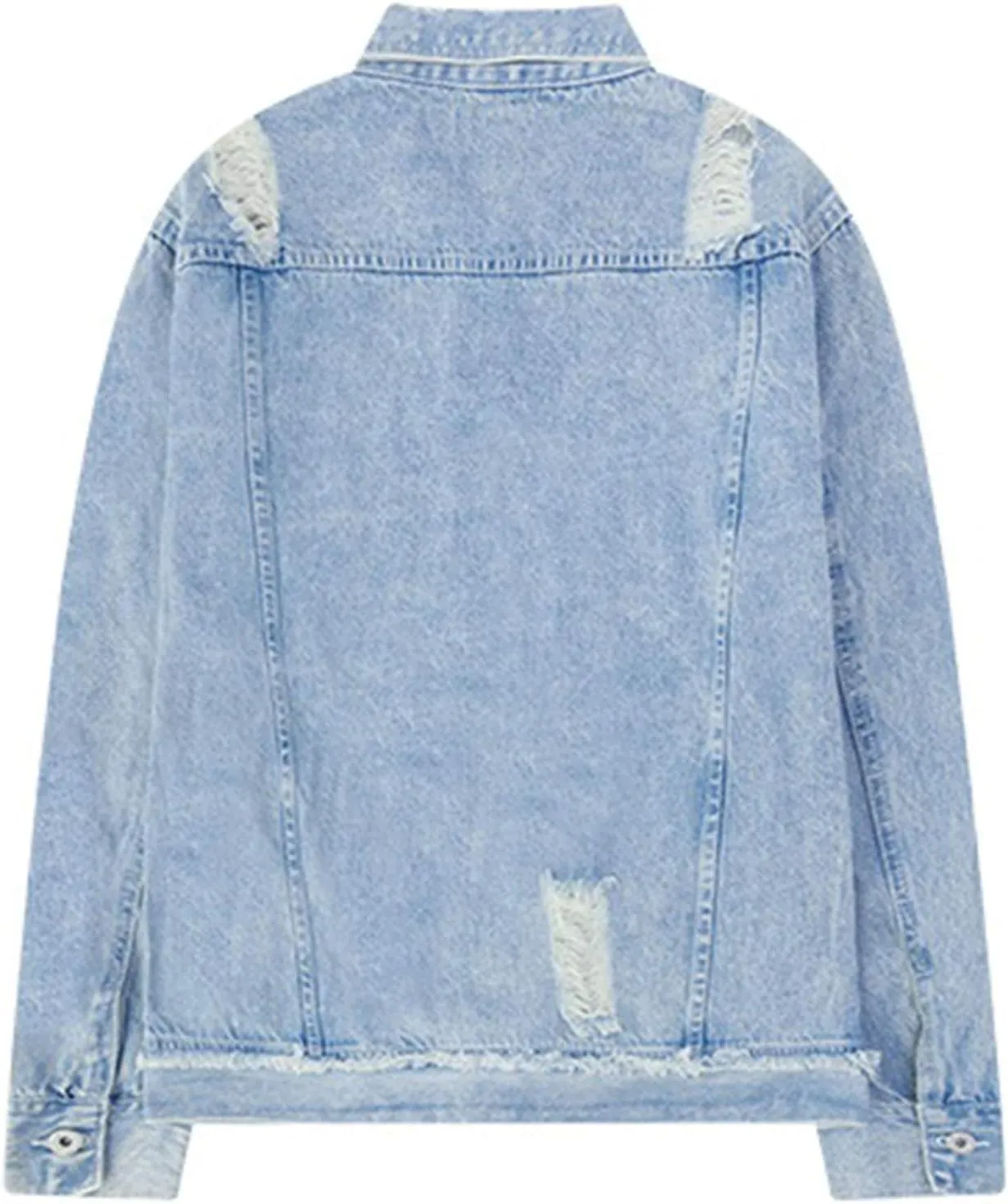 HALITOSS Women Ripped Denim Jacket Girls Boyfriend Jean Coat Jeans Trucker Jackets
