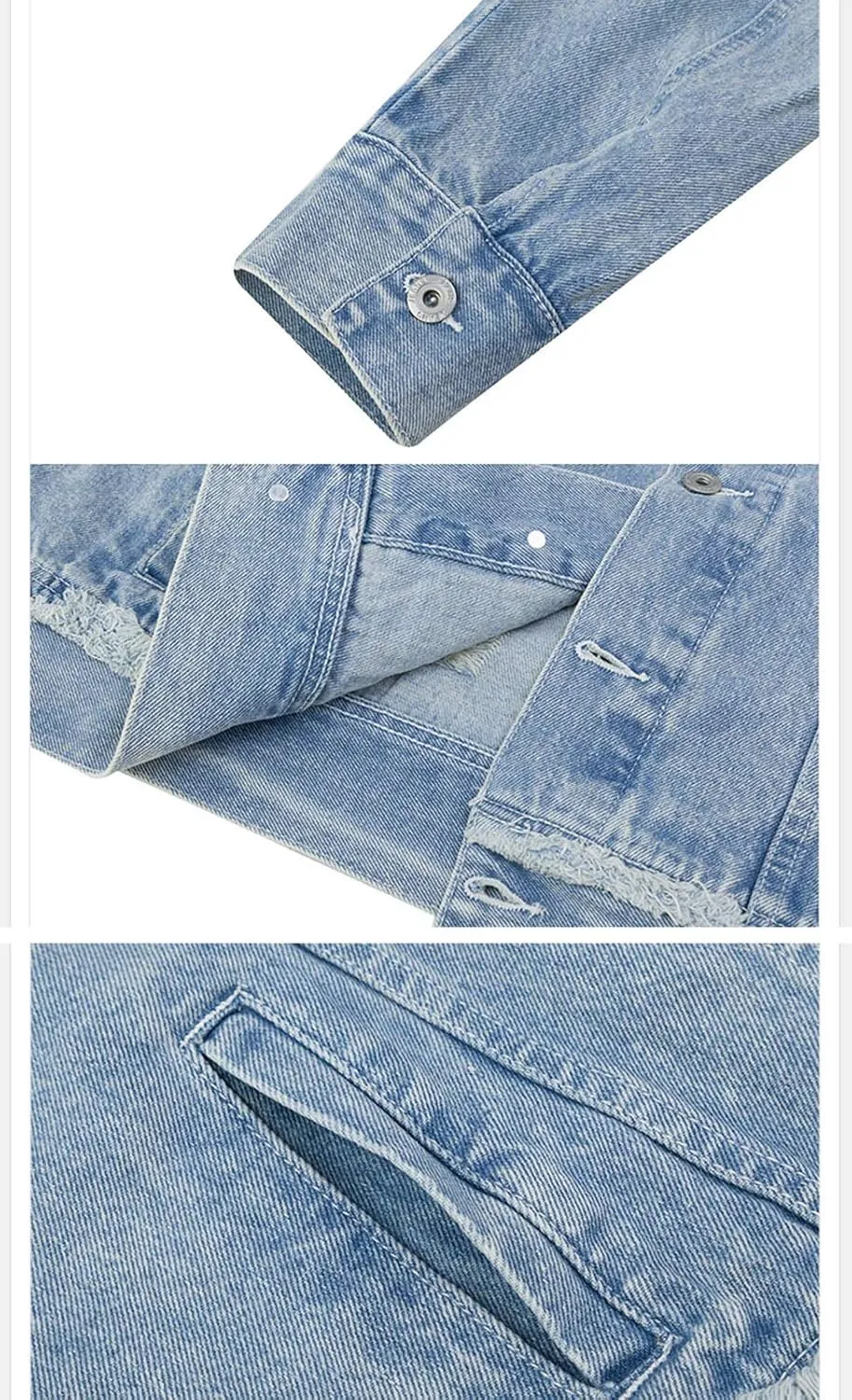 HALITOSS Women Ripped Denim Jacket Girls Boyfriend Jean Coat Jeans Trucker Jackets