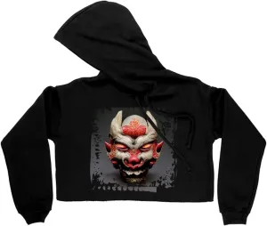 Japanese Street Style Women's Cropped Fleece Hoodie - Mythology Cropped Hoodie for Women - Printed Hooded Sweatshirt