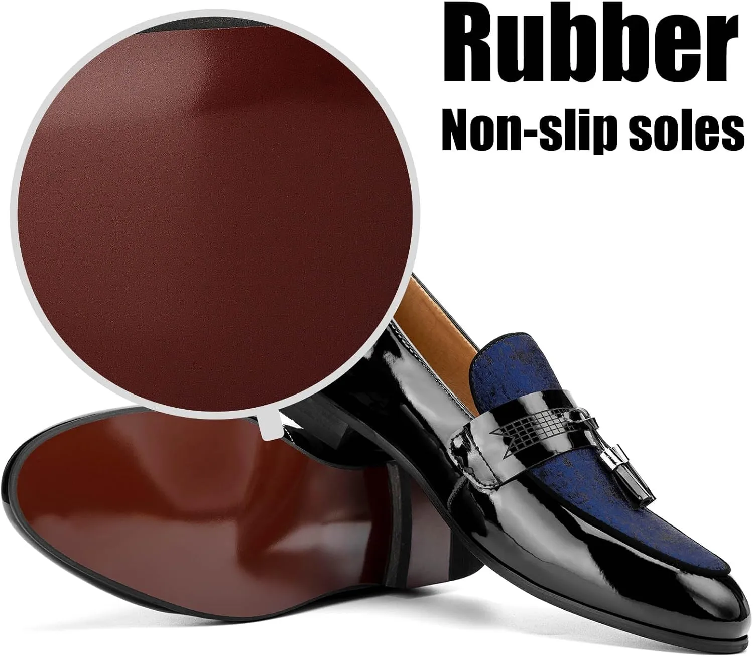 JITAI Mens Leather Shoes Pattern Printing Men's Dress Loafer Shoes Slip-on Casual Loafer Smoking Slipper