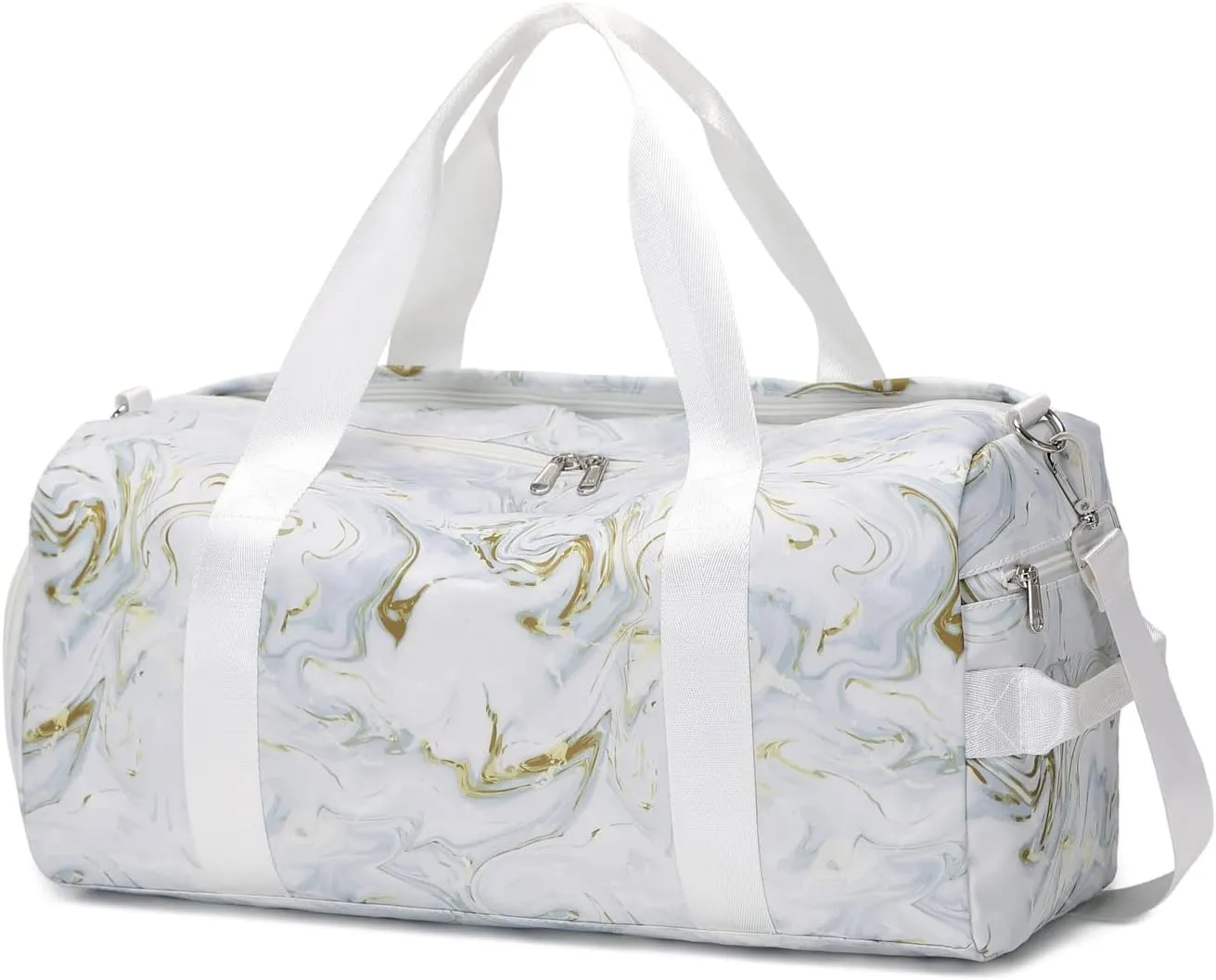 KARRESLY Sports Gym Bag for Women or Men Travel Duffel Bag with Wet Pocket and Shoes Compartment for Training Swim Yoga, 1-Light grey, free size