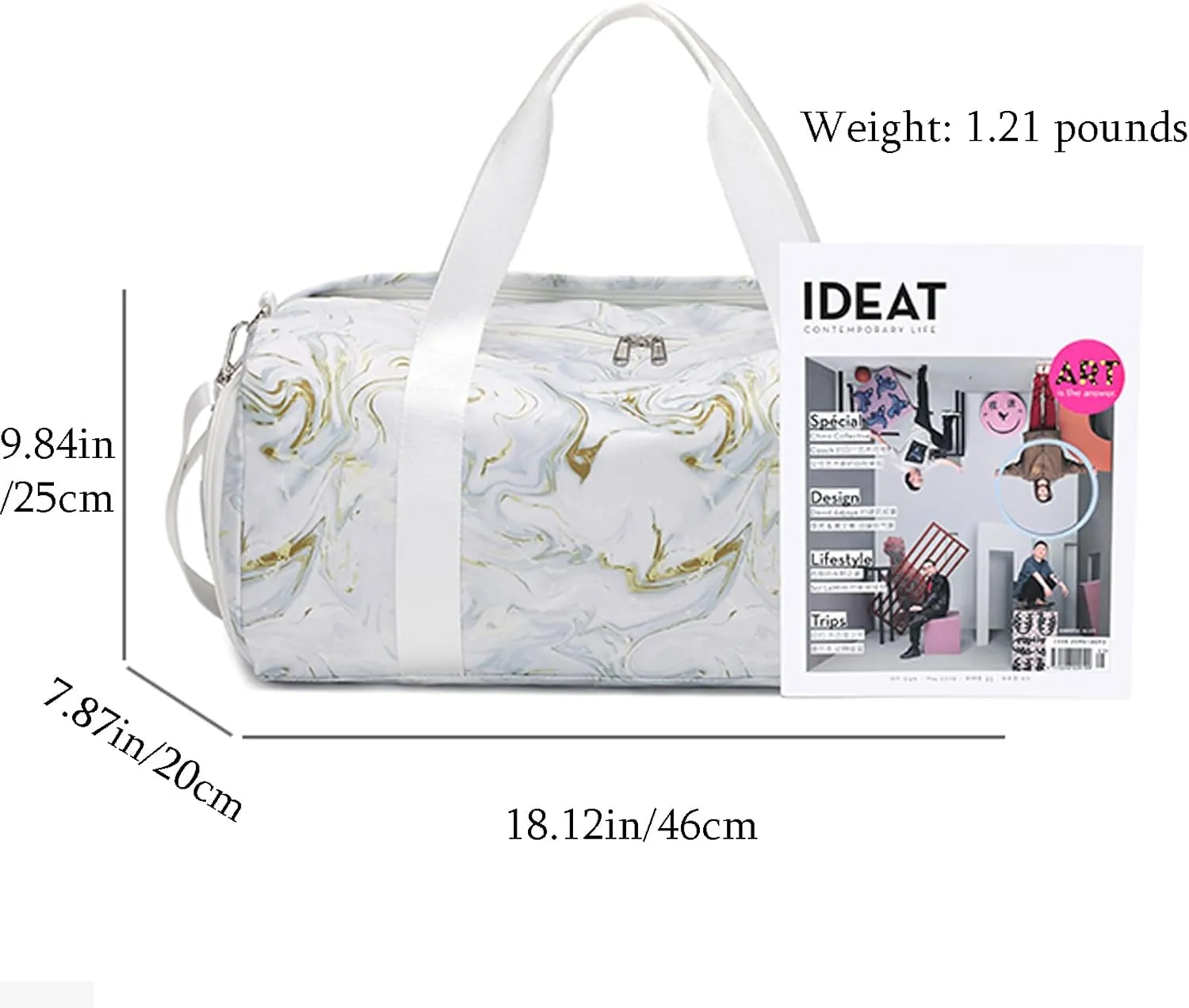KARRESLY Sports Gym Bag for Women or Men Travel Duffel Bag with Wet Pocket and Shoes Compartment for Training Swim Yoga, 1-Light grey, free size