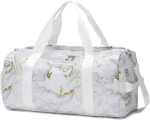 KARRESLY Sports Gym Bag for Women or Men Travel Duffel Bag with Wet Pocket and Shoes Compartment for Training Swim Yoga, 1-Light grey, free size