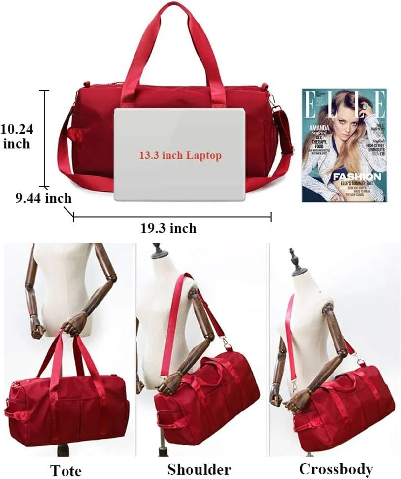 KARRESLY Sports Gym Bag for Women or Men Travel Duffel Bag with Wet Pocket and Shoes Compartment for Training Swim Yoga, Light purple, free size