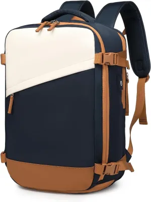 Kono Carry On Backpack 45 x 30 x 18 Casual Daypack Waterproof Travel Rucksack 15.6 Inch Laptop Backpack School Bag with USB Charging Port Shoes Compartment