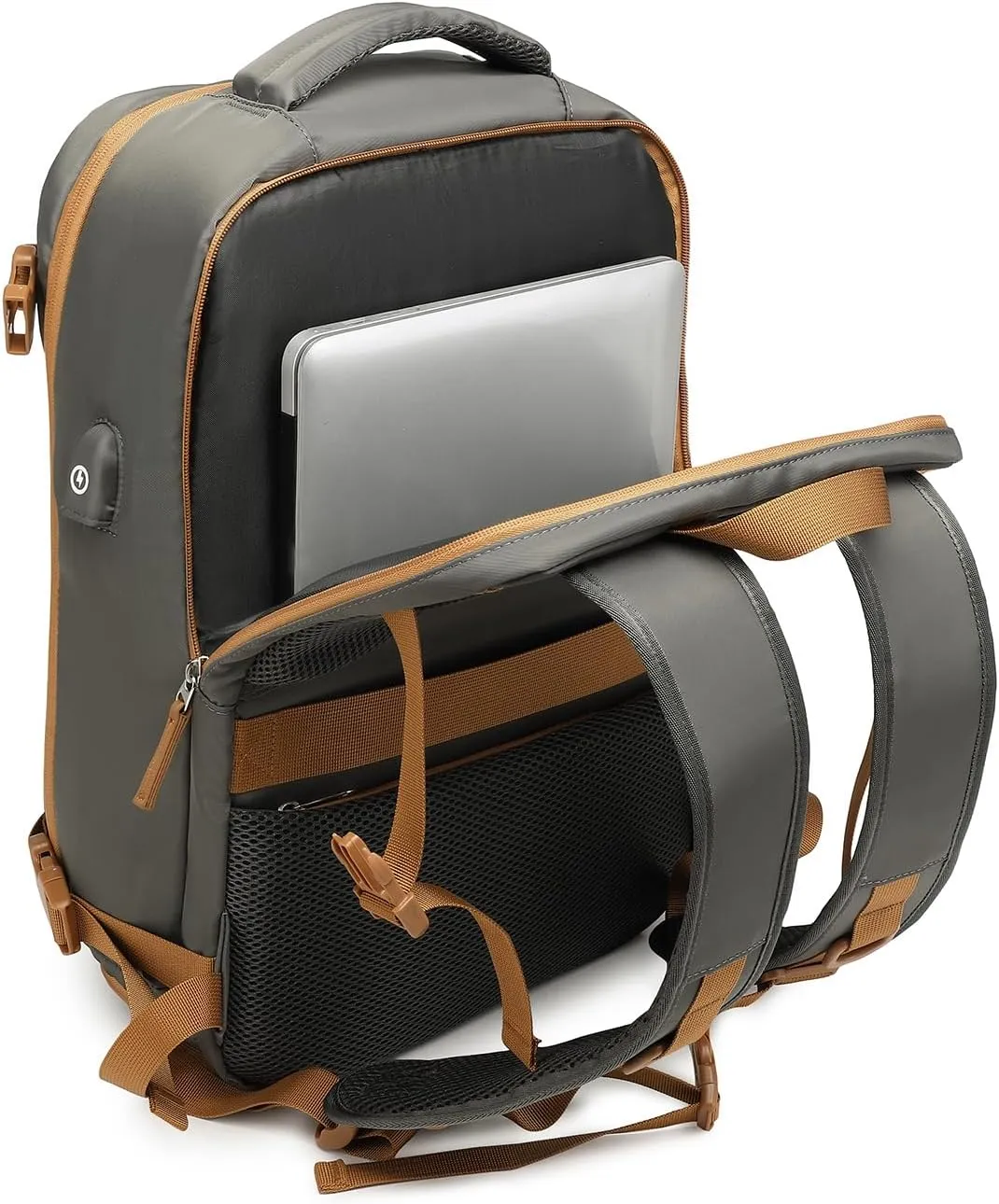 Kono Carry On Backpack 45 x 30 x 18 Casual Daypack Waterproof Travel Rucksack 15.6 Inch Laptop Backpack School Bag with USB Charging Port Shoes Compartment
