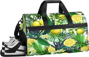 Lemon Tropical Sports Gym Bag with Wet Pocket & Shoes Compartment Waterproof Workout Duffel Bag for Women and Men Weekender Overnight Duffle Bag Travel Carry-on Tote