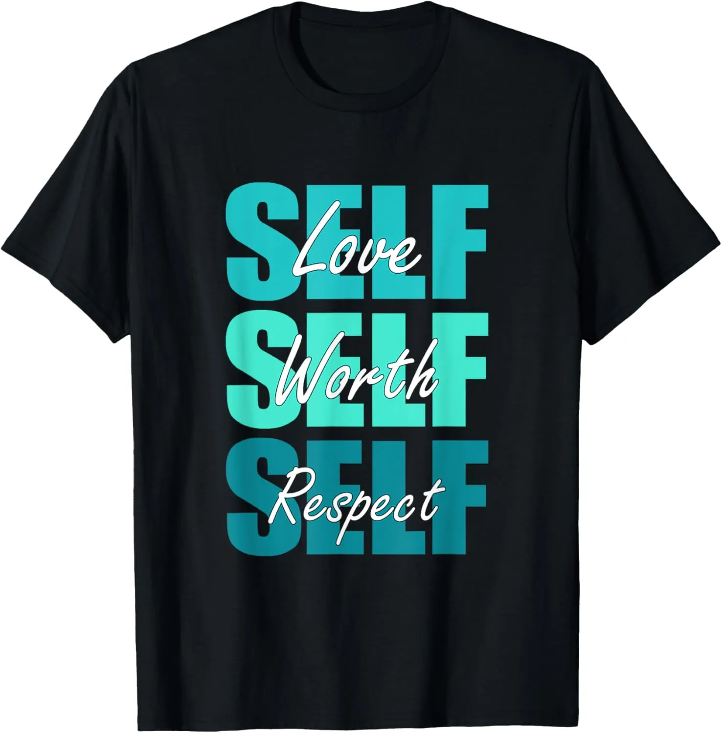 Light Teal Aqua Self-ish X3 Light Teal Aqua Color Graphic T-Shirt
