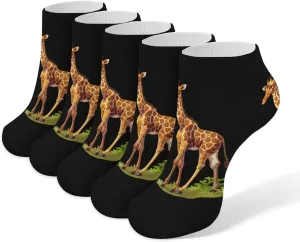 Little Giraffe 5 Pairs Low Cut Ankle Socks for Men Women Athletic Running Socks No Show Breathable