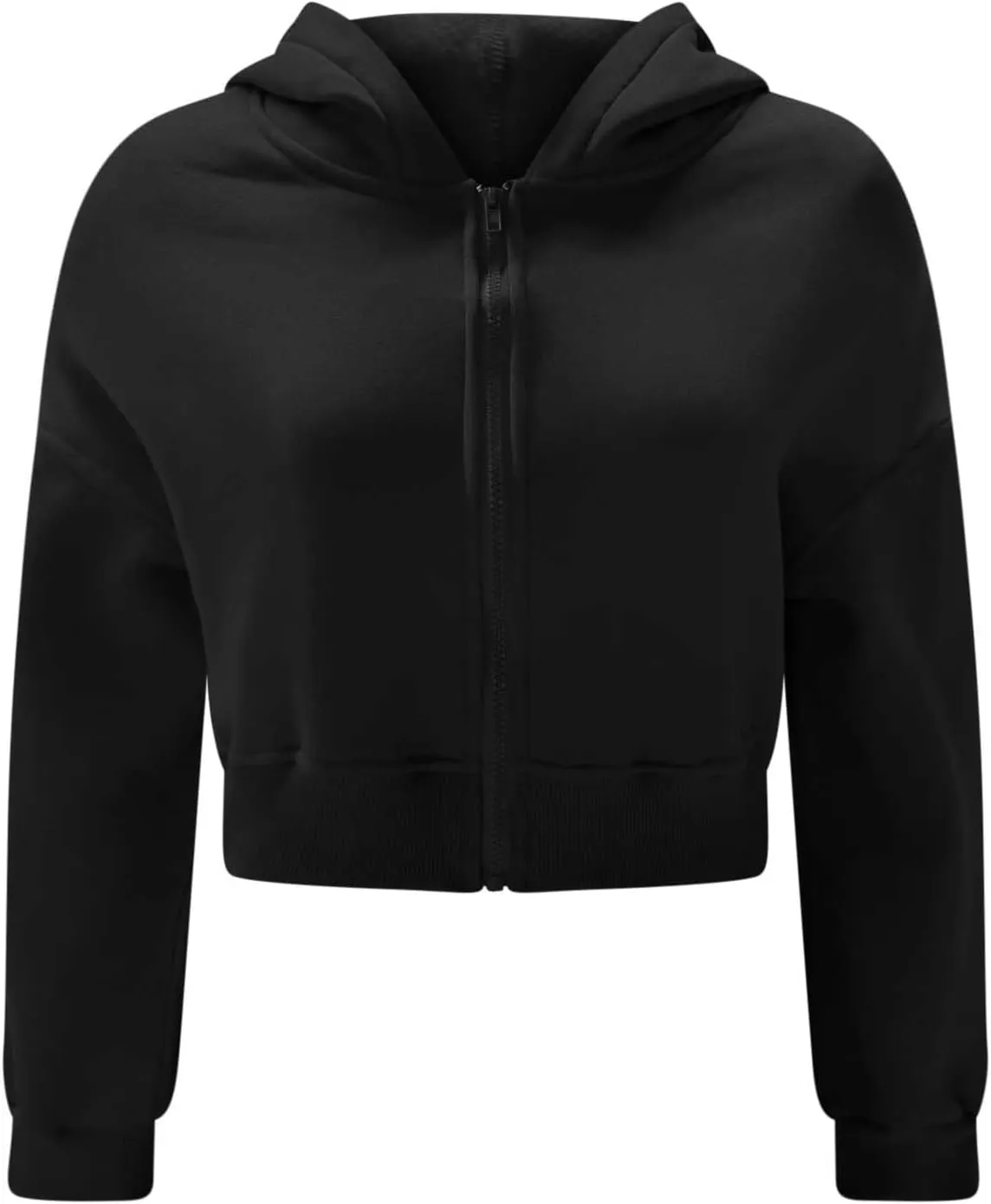 Long Sleeve Oversized Half Zipper Cropped Sweatshirts for Women Winter V Neck Pullover Tunic Teen Tops Clothes