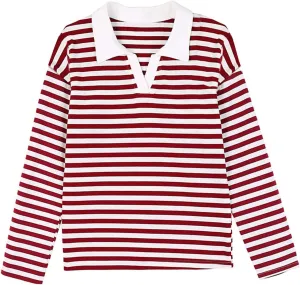 Long Sleeve Striped Oversized Hoodies Sweatshirts For Women Winter Cowl Neck Long Sleeve Pullover Teen Tops Clothes