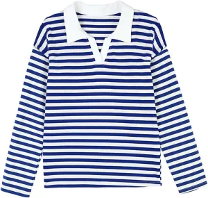 Long Sleeve Striped Oversized Hoodies Sweatshirts For Women Winter Cowl Neck Long Sleeve Pullover Teen Tops Clothes