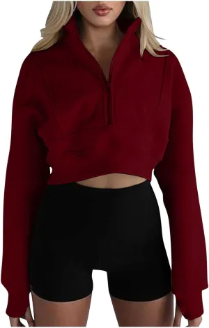 Long Sleeve Women Casual V Neck Pullover Tunic 2024 Winter SweatshirtsPlus Size Comfy Clothes with Thumb Hole