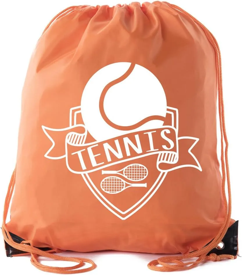 Mato & Hash Tennis Backpacks| Tennis Drawstring bags for Camp, Parties, and Fundraisers! - 10PK Orange CA2500Tennis S2
