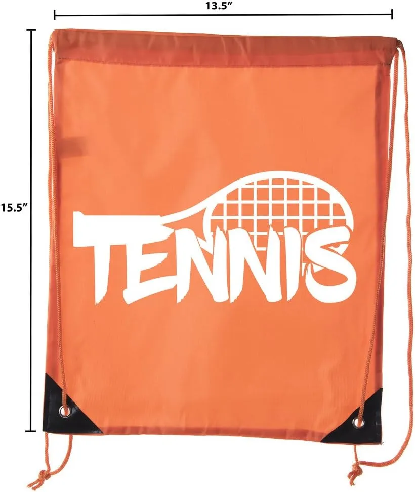 Mato & Hash Tennis Backpacks| Tennis Drawstring bags for Camp, Parties, and Fundraisers! - 10PK Orange CA2500Tennis S4