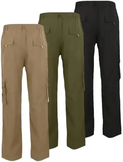 Men's Lightweight Multi-Pocket Cargo Pants Set with Drawstring Waist, Regular Fit Street Style