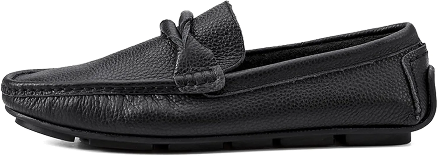 Men's Loafers Penny Loafer Genuine Leather Stitching Details Round Toe Lightweight Anti-Slip Slip Resistant Wedding Slip-ons