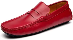 Men's Loafers Square Toe Penny Loafers Faux Leather Comfortable Slip Resistant Flexible Wedding Slip-ons