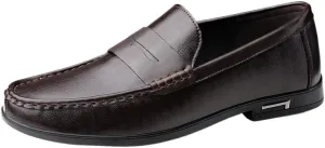 Men's Slip-Ons Loafers Mens Genuine Leather Dress Shoes Pointed Toe Classic Formal Business Oxfords Shoes