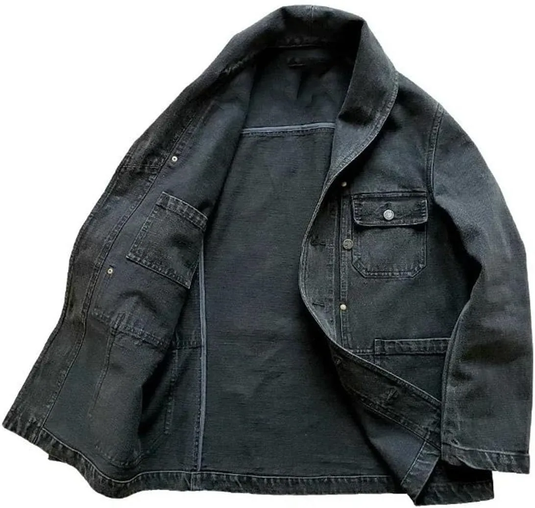 Men's Spring And Winter Cotton Vintage Trucker Denim Jacket Casual Slim Street Style Cycling Jacket