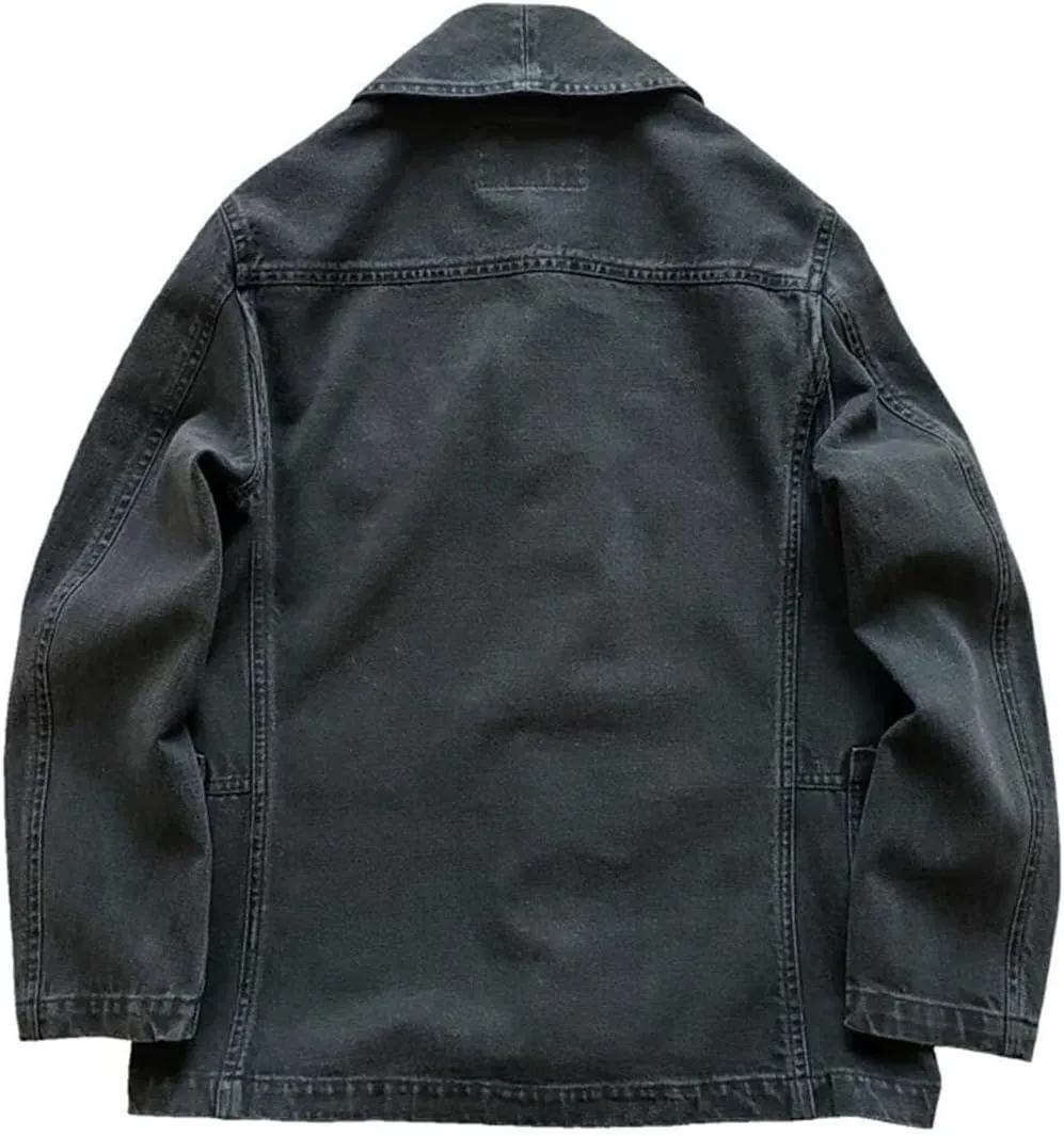 Men's Spring And Winter Cotton Vintage Trucker Denim Jacket Casual Slim Street Style Cycling Jacket