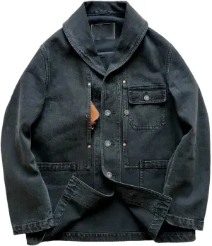 Men's Spring And Winter Cotton Vintage Trucker Denim Jacket Casual Slim Street Style Cycling Jacket