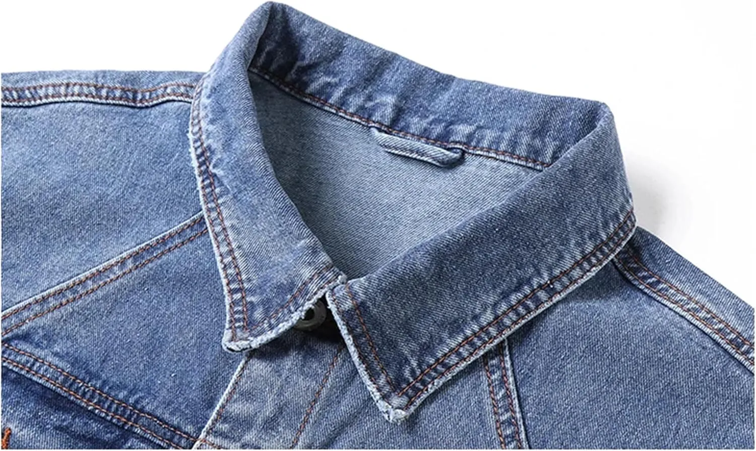 Men's Spring Cotton Lapel Large Size Trucker Denim Jacket Loose Fashion Casual Street Style Denim Top