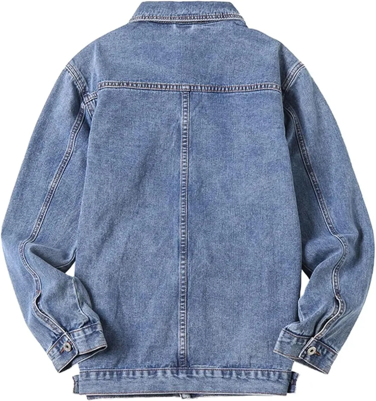 Men's Spring Cotton Lapel Large Size Trucker Denim Jacket Loose Fashion Casual Street Style Denim Top