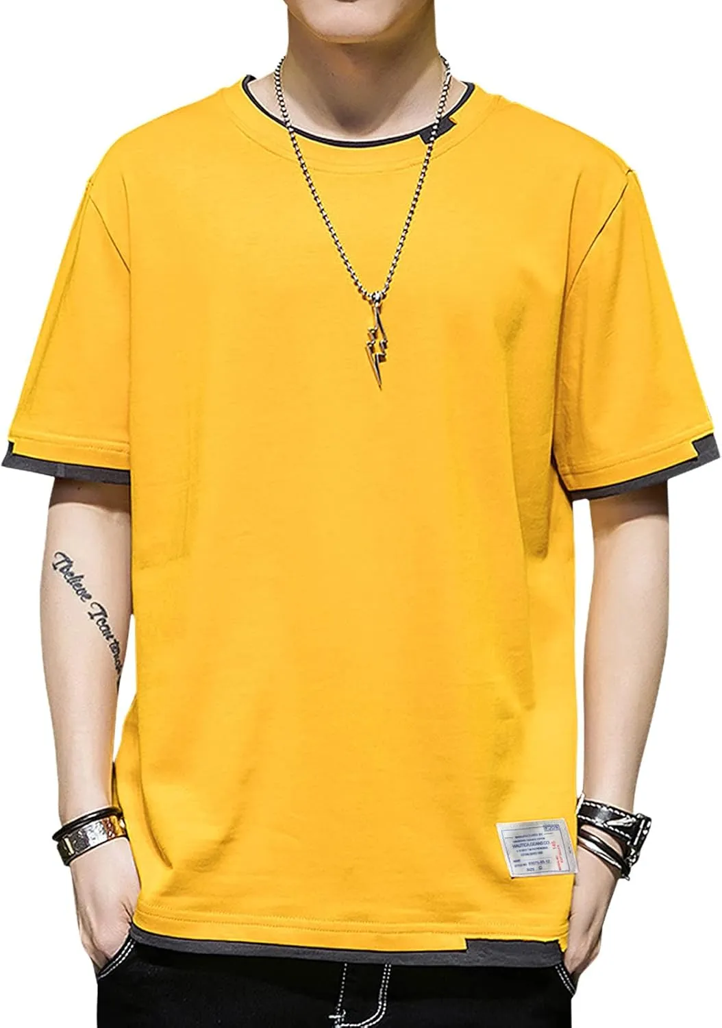 Men's T-Shirt, Unisex Casual Round Neck T-Shirt Japanese Street Style