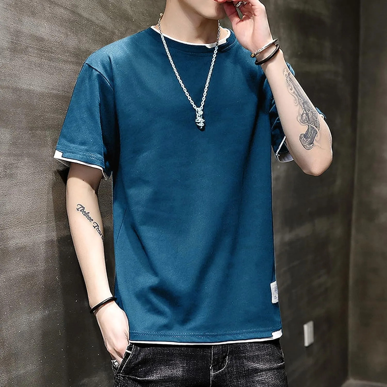 Men's T-Shirt, Unisex Casual Round Neck T-Shirt Japanese Street Style