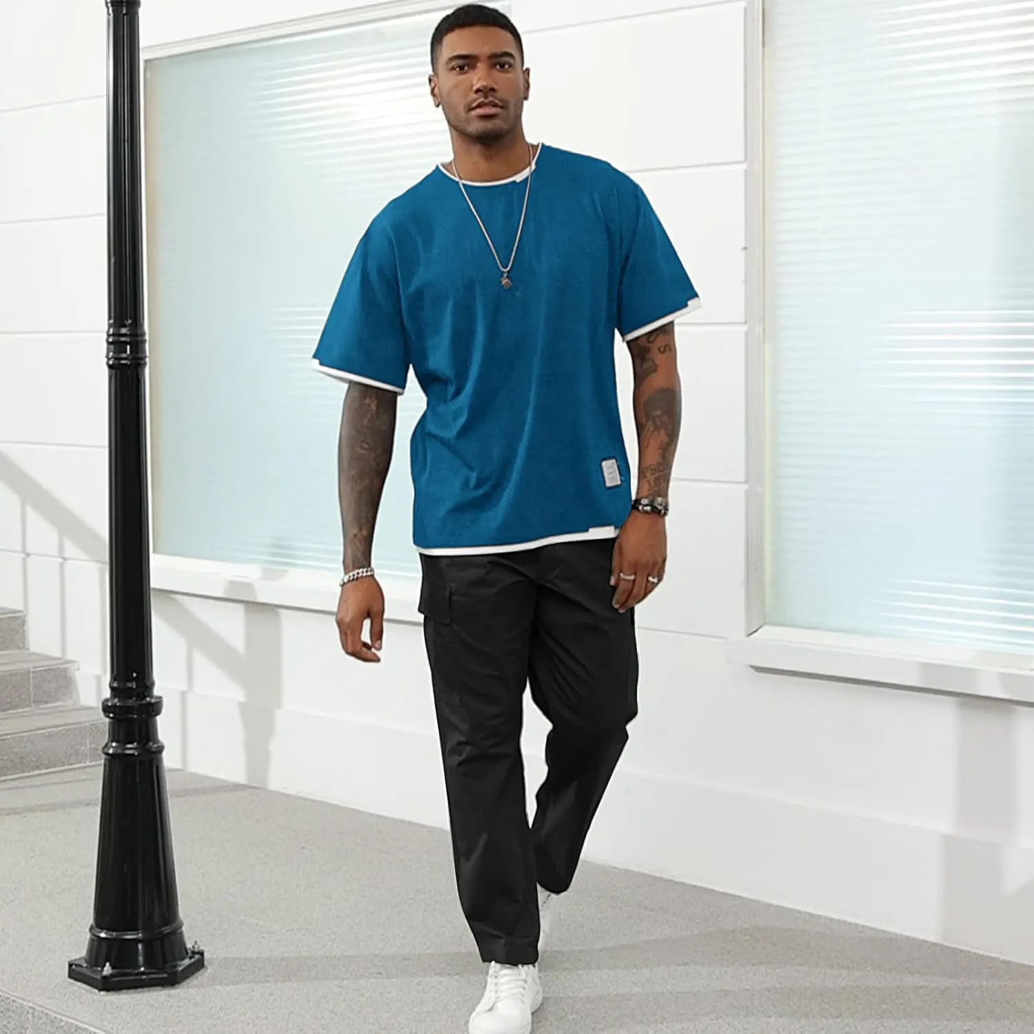 Men's T-Shirt, Unisex Casual Round Neck T-Shirt Japanese Street Style