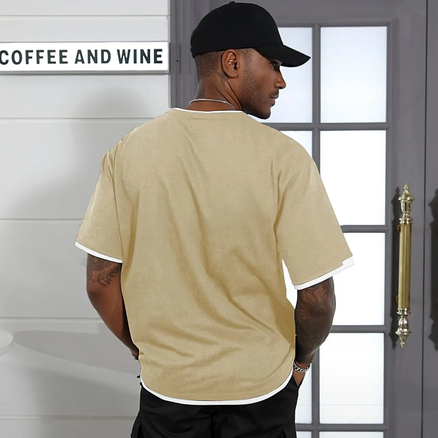 Men's T-Shirt, Unisex Casual Round Neck T-Shirt Japanese Street Style