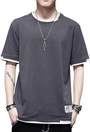 Men's T-Shirt, Unisex Casual Round Neck T-Shirt Japanese Street Style