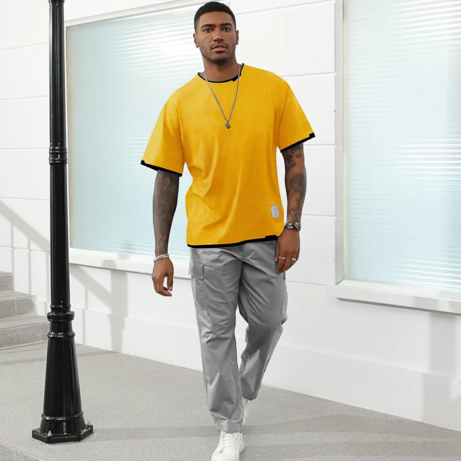 Men's T-Shirt, Unisex Casual Round Neck T-Shirt Japanese Street Style