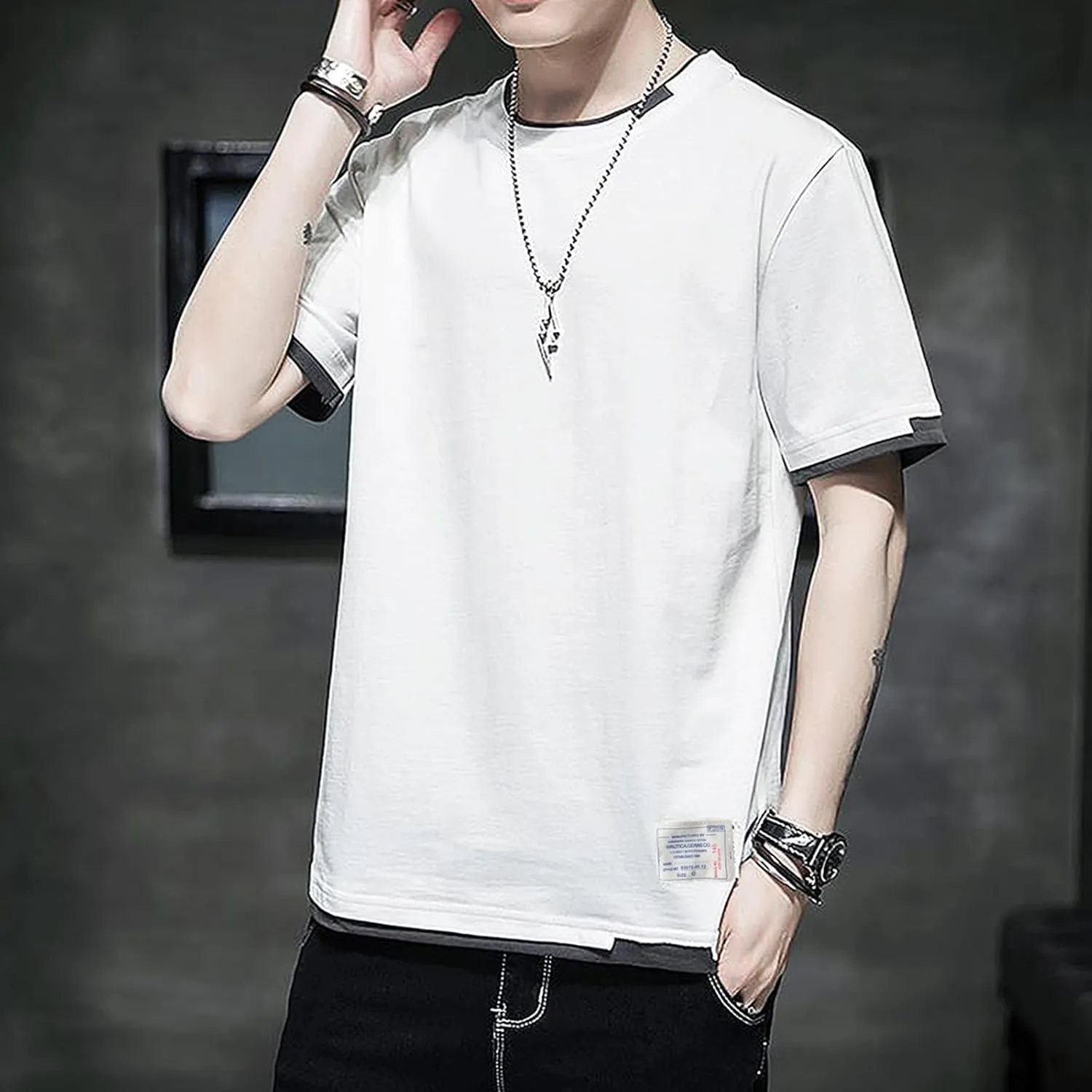 Men's T-Shirt, Unisex Casual Round Neck T-Shirt Japanese Street Style