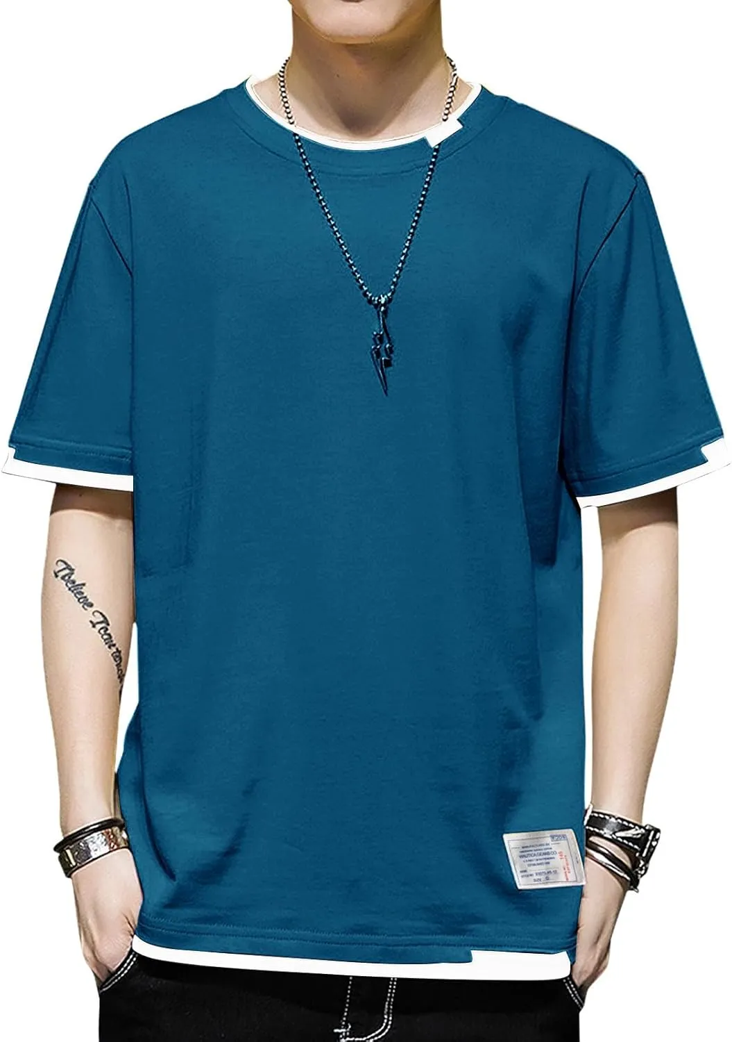 Men's T-Shirt, Unisex Casual Round Neck T-Shirt Japanese Street Style