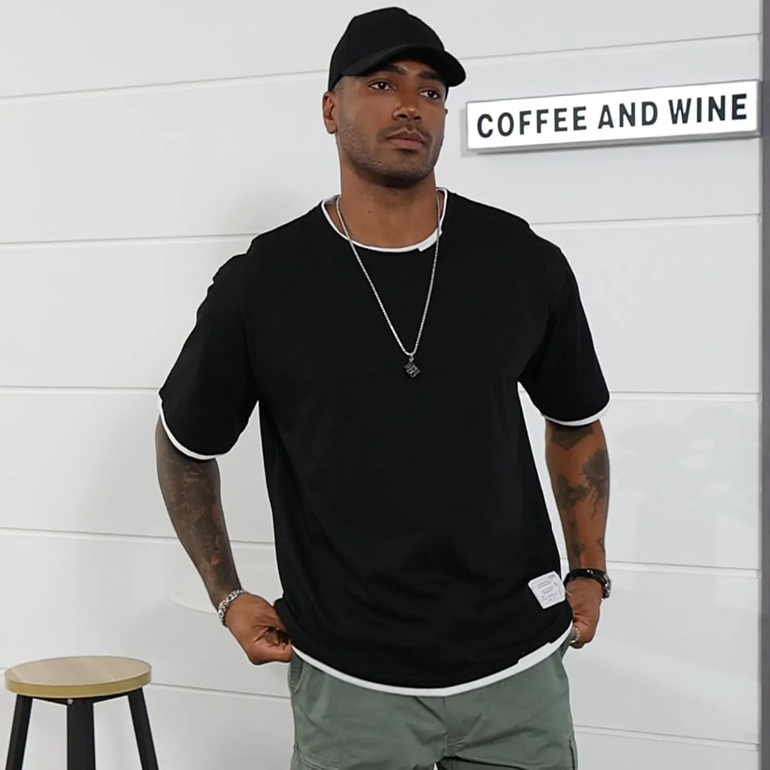 Men's T-Shirt, Unisex Casual Round Neck T-Shirt Japanese Street Style