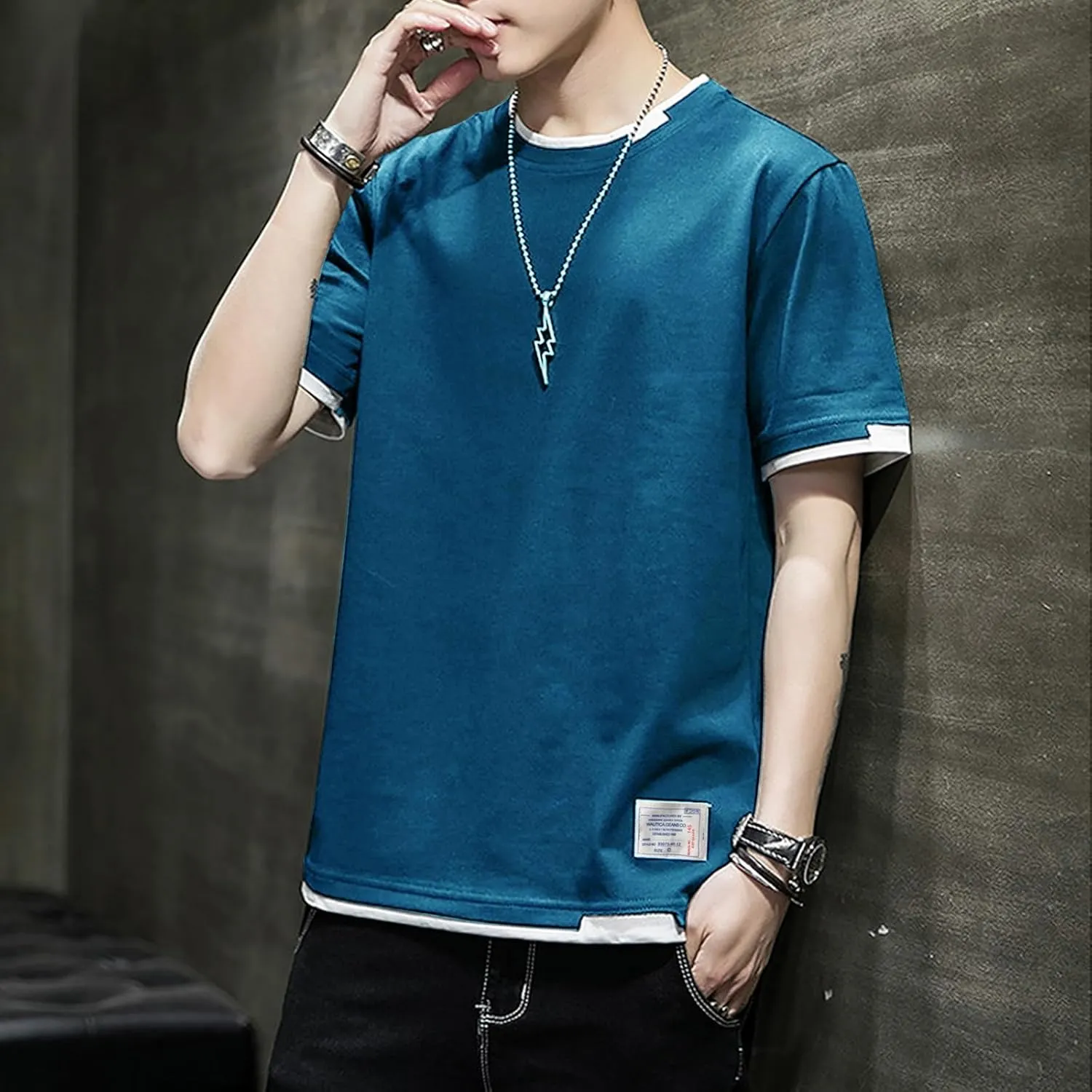 Men's T-Shirt, Unisex Casual Round Neck T-Shirt Japanese Street Style