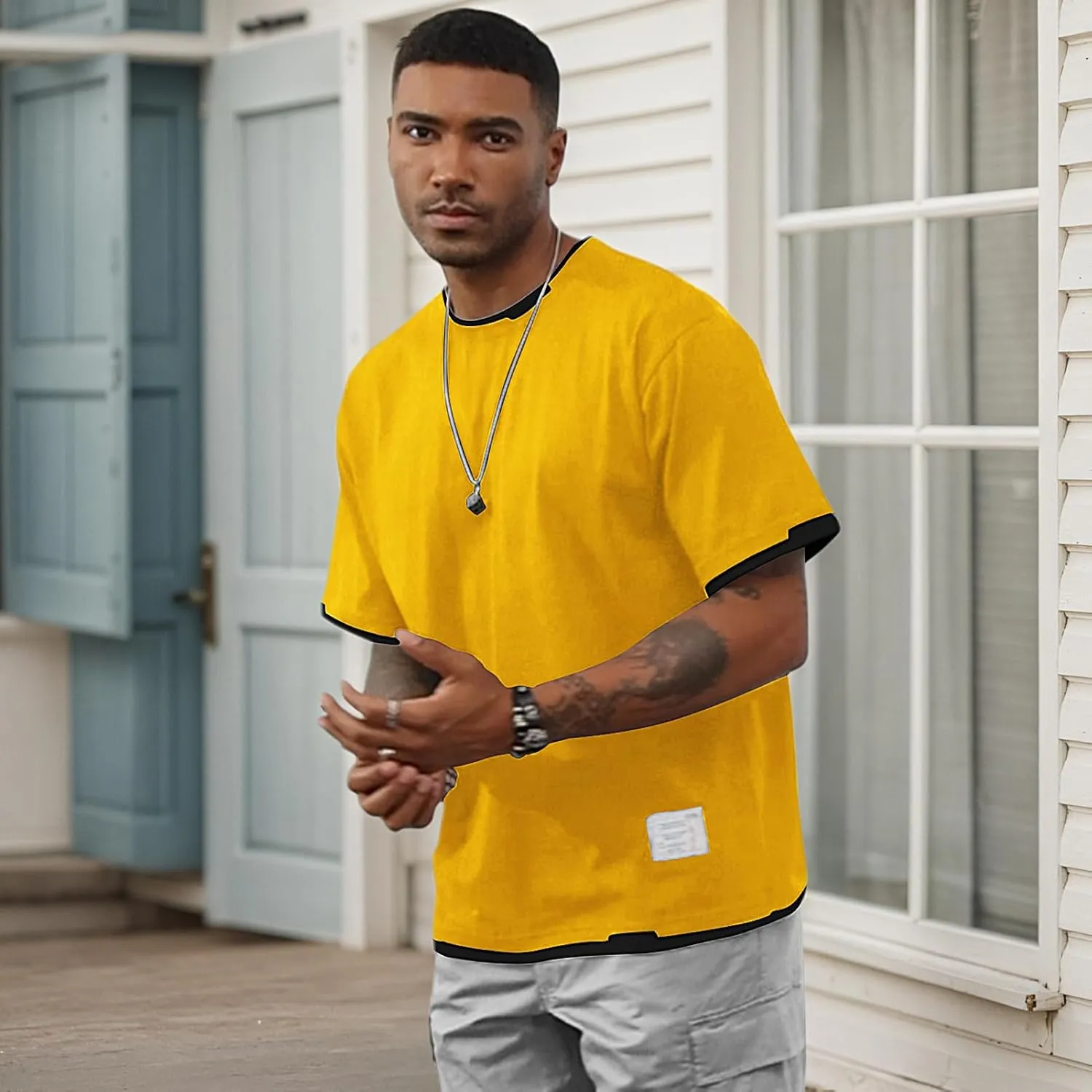 Men's T-Shirt, Unisex Casual Round Neck T-Shirt Japanese Street Style