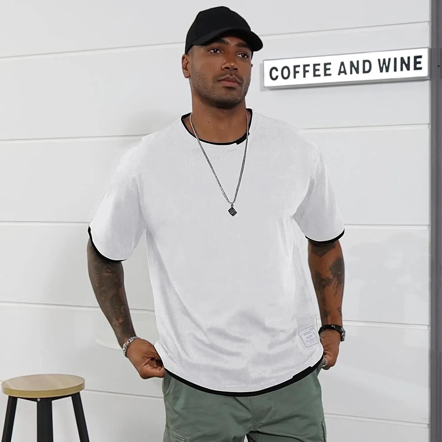 Men's T-Shirt, Unisex Casual Round Neck T-Shirt Japanese Street Style