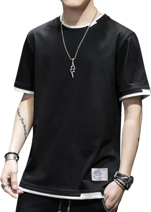 Men's T-Shirt, Unisex Casual Round Neck T-Shirt Japanese Street Style