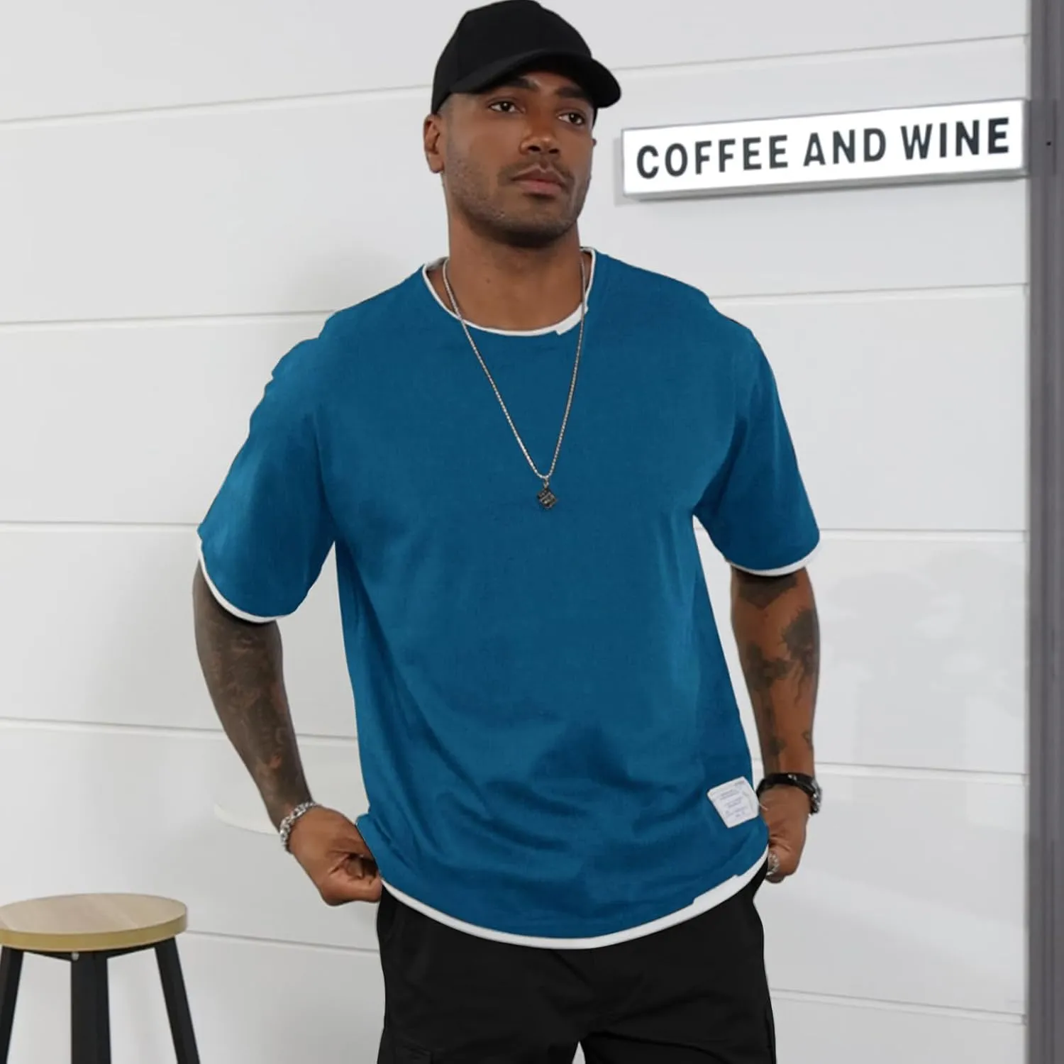 Men's T-Shirt, Unisex Casual Round Neck T-Shirt Japanese Street Style